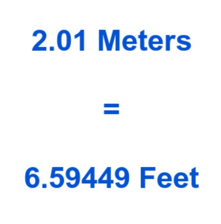 2.01 Meters to feet Conversion