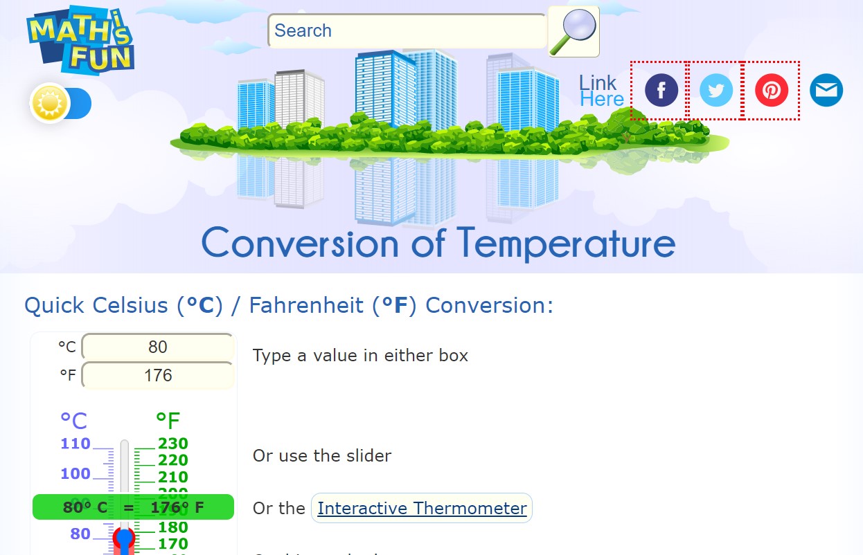 mathsisfun Conversion of Temperature 80c to f