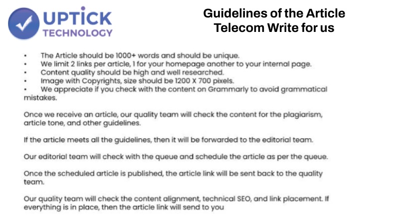 Guidelines of the Article – Telecom Write for us