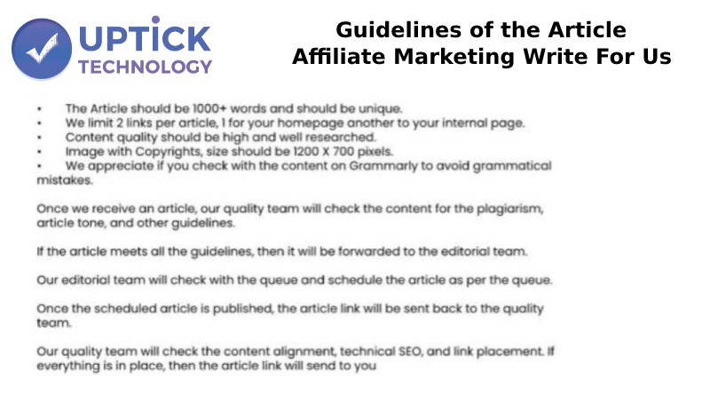 Guidelines of the Article – Affiliate Marketing Write For Us