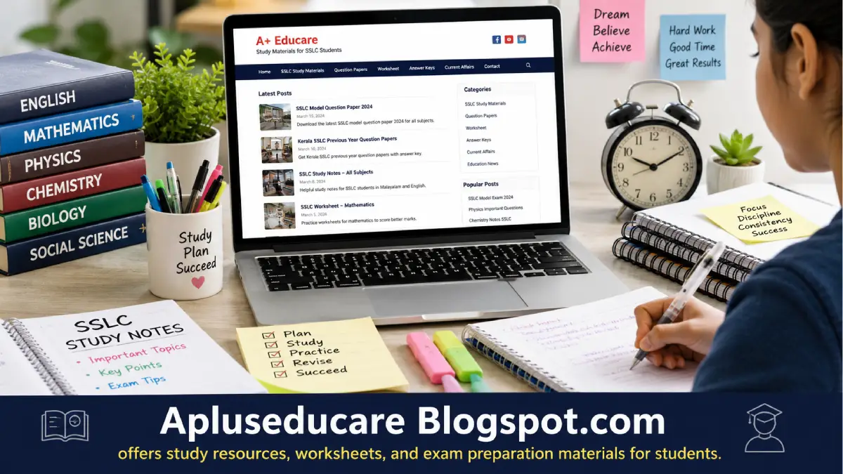 Apluseducare Blogspot.com: Complete Guide to Kerala SSLC Study Materials and Resources
